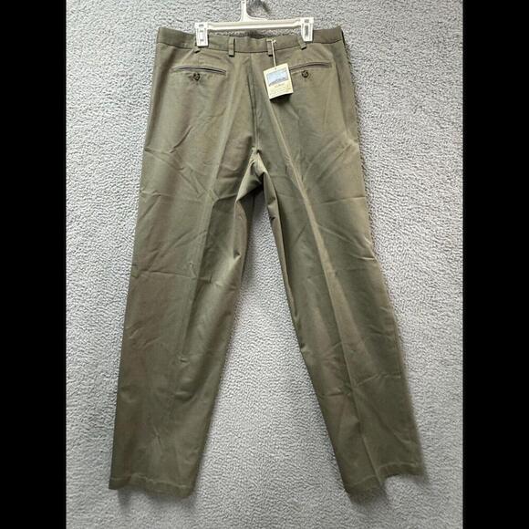 LL Bean Pants Mens 40 36 Khaki Beige Cotton Natural Fit Flat Front Straight Leg - Picture 9 of 12